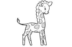 一只看起来聪明可爱的小长颈鹿动物简笔画步骤图片大全