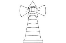 结构非常简单的灯塔建筑简笔画步骤大全