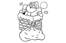 一个在烟囱里面开怀大笑的圣诞老人简笔画步骤大全