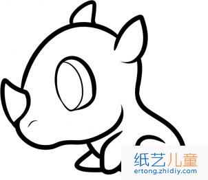 如何画卡通犀牛简笔画 02